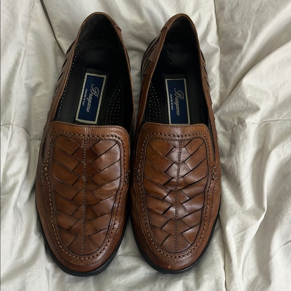 Bruno Magli Other - Bragano Brown Leather Loafers with Woven Pattern